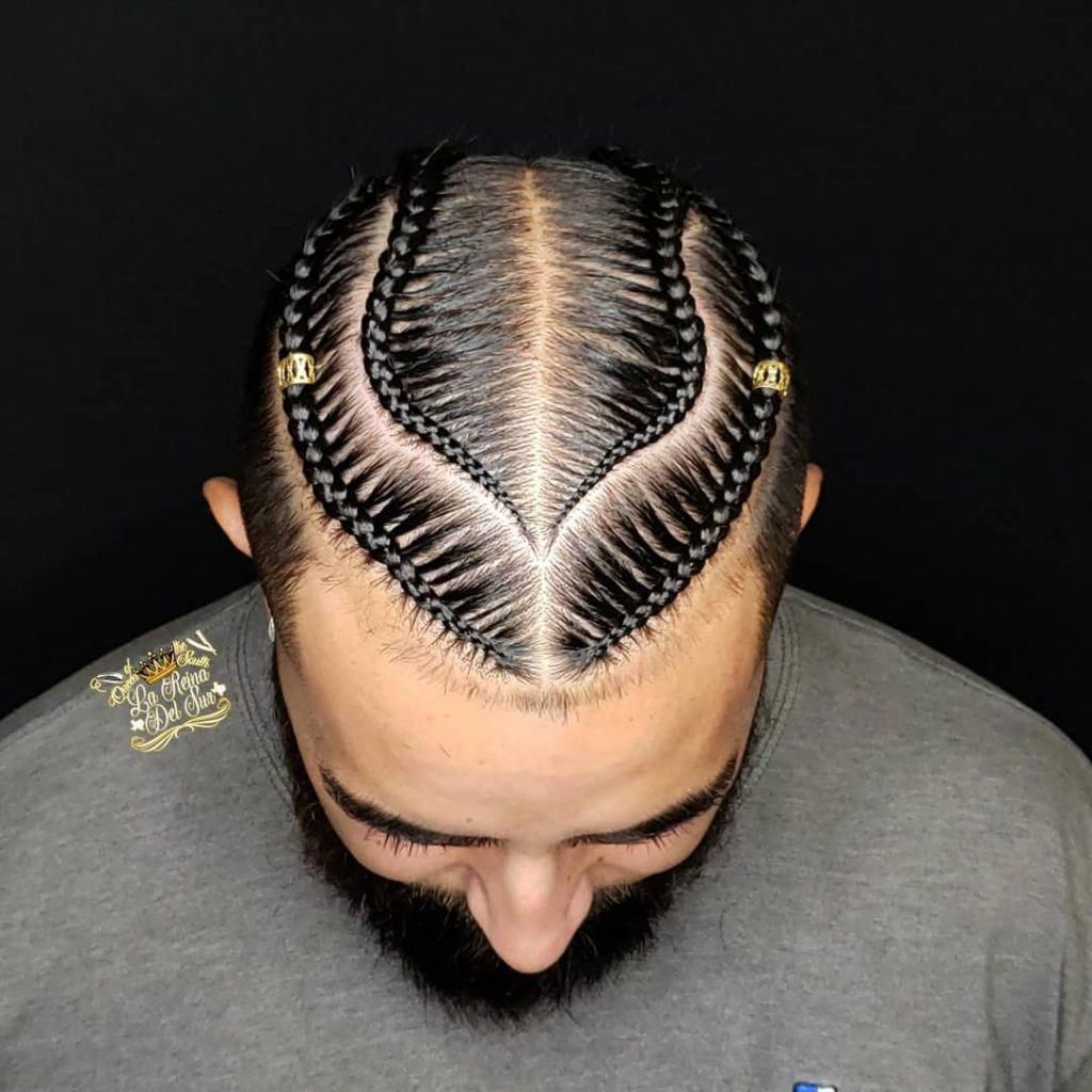 Nattes collées Homme avec motif (avec la coupe)